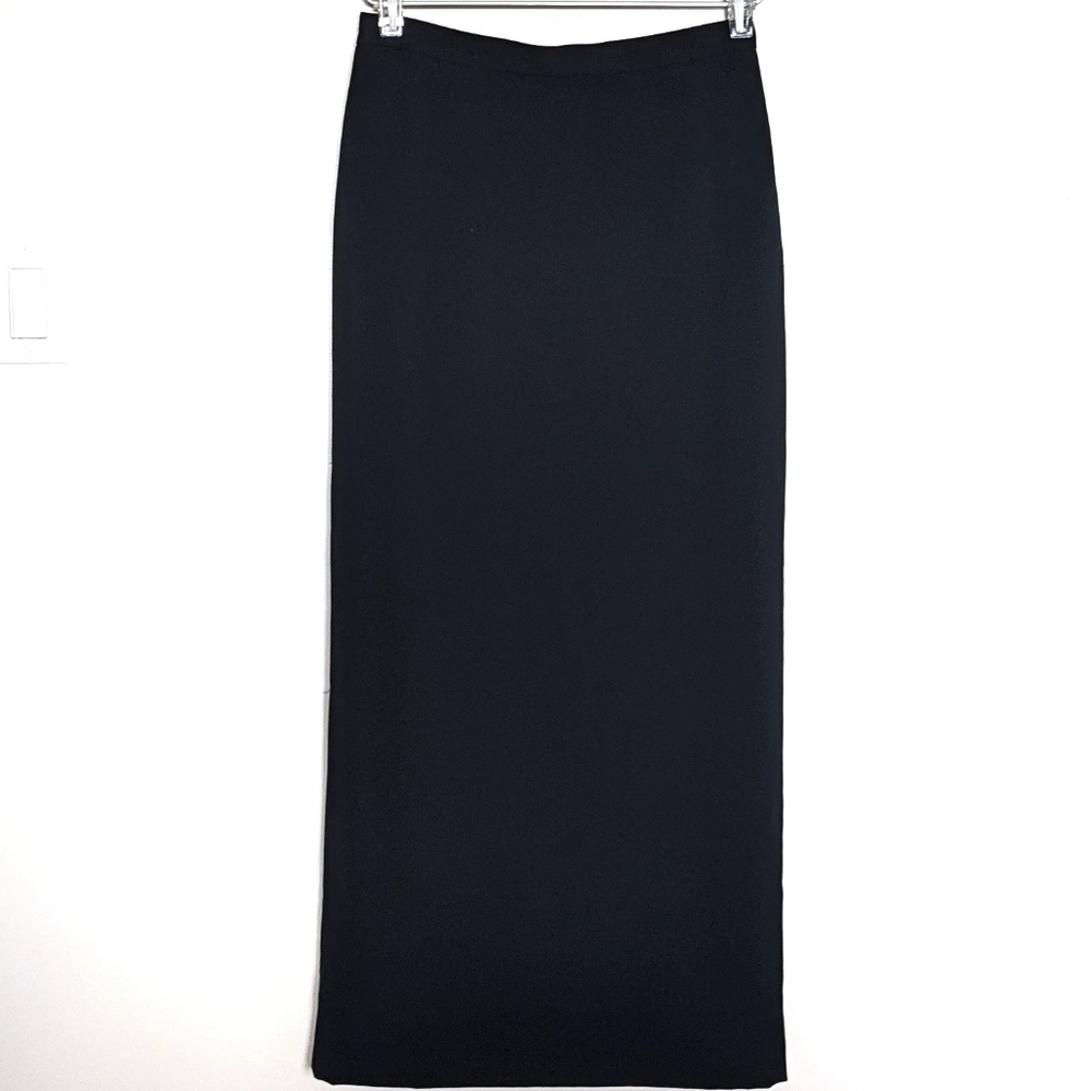 Mexx black maxi straight skirt sz 6 back slit